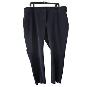 Talbots chatham ankle pants 22W navy blue women's plus size crop pants